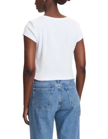 Calvin Klein Jeans t-shirt femme blanc stretch