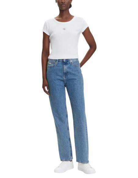 Calvin Klein Jeans t-shirt femme blanc stretch