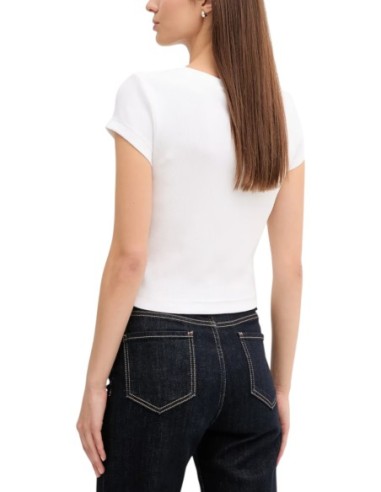 Calvin Klein Jeans t-shirt femme blanc col V