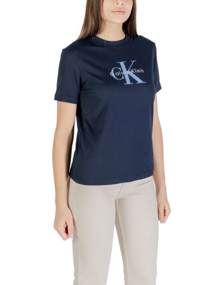 Calvin Klein Jeans t-shirt femme bleu imprimé