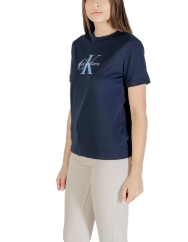 Calvin Klein Jeans t-shirt femme bleu imprimé