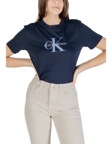 Calvin Klein Jeans t-shirt femme bleu imprimé
