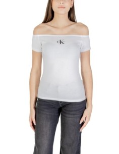 Calvin Klein Jeans t-shirt femme blanc col bateau
