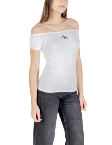 Calvin Klein Jeans t-shirt femme blanc col bateau