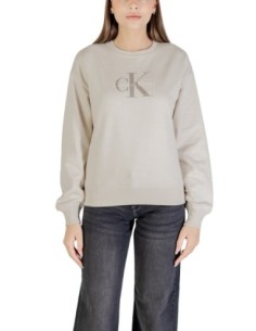 Calvin Klein Jeans sweat femme beige imprimé