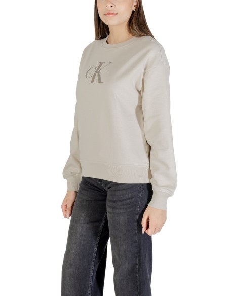 Calvin Klein Jeans sweat femme beige imprimé