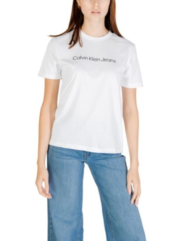 Calvin Klein Jeans t-shirt femme blanc coton