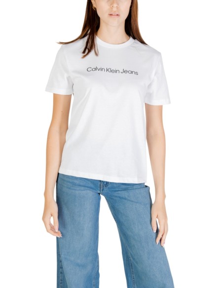 Calvin Klein Jeans t-shirt femme blanc coton
