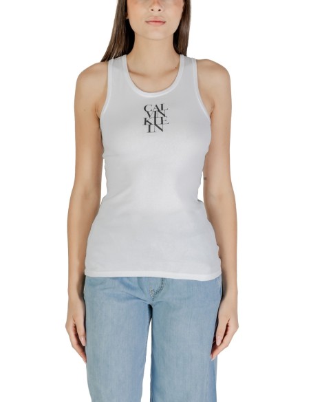Calvin Klein Jeans débardeur femme blanc imprimé