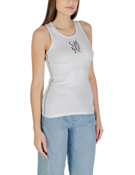 Calvin Klein Jeans débardeur femme blanc imprimé