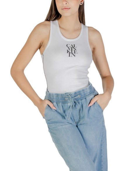Calvin Klein Jeans débardeur femme blanc imprimé