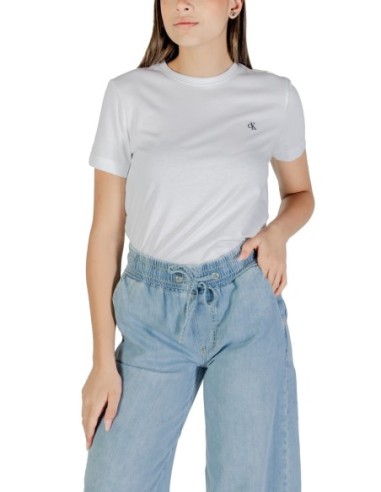 Calvin Klein Jeans t-shirt femme blanc coton