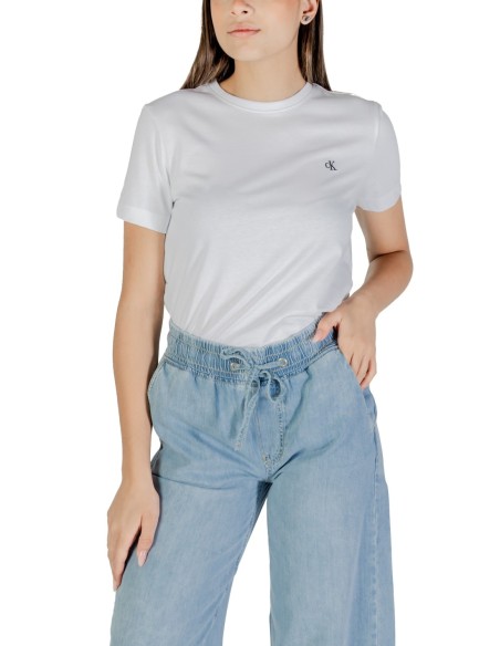 Calvin Klein Jeans t-shirt femme blanc coton