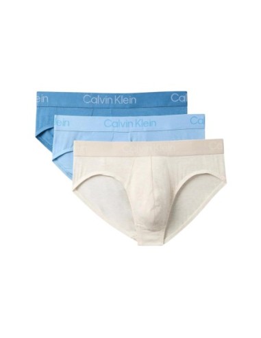 Slip homme bleu CK – lot de 3 coton stretch