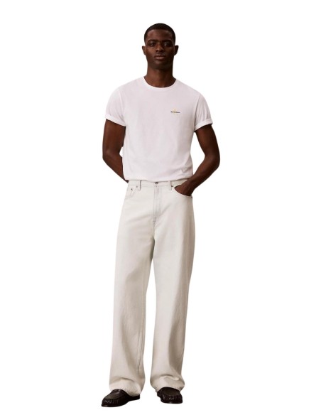 Tee-shirt homme blanc CK – col rond 100% coton
