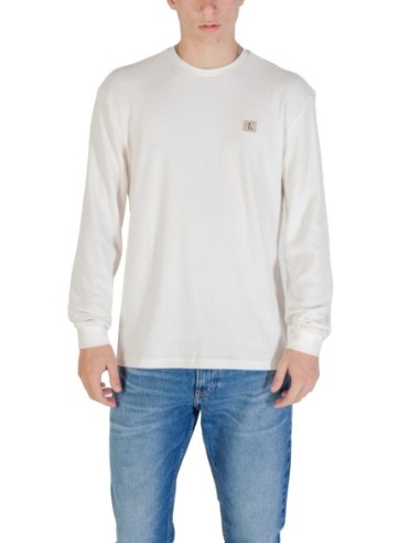 Calvin Klein Jeans pull homme blanc coton mélangé