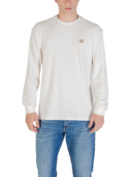 Calvin Klein Jeans pull homme blanc coton mélangé