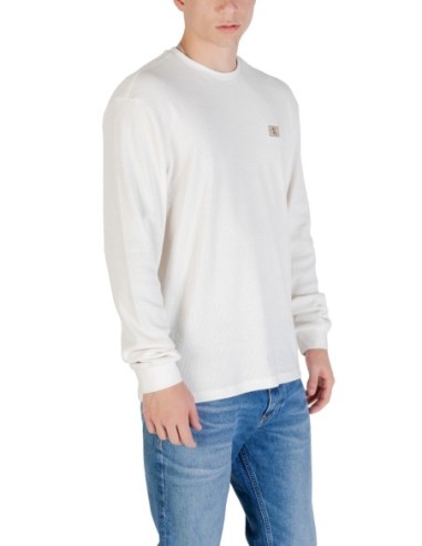 Calvin Klein Jeans pull homme blanc coton mélangé