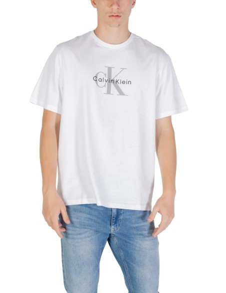 Calvin Klein Jeans t-shirt homme blanc imprimé