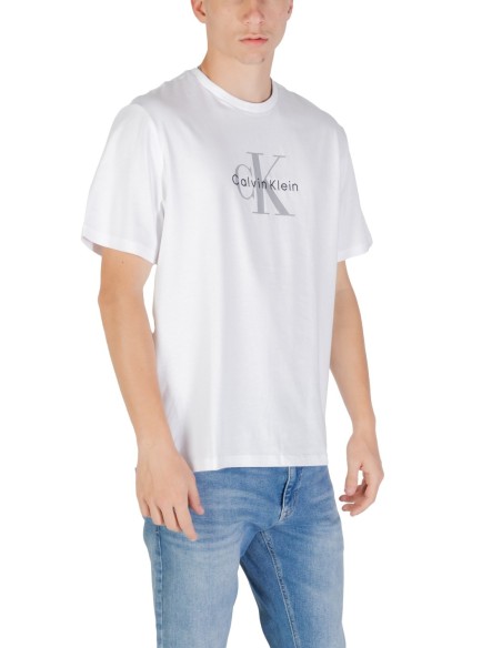 Calvin Klein Jeans t-shirt homme blanc imprimé