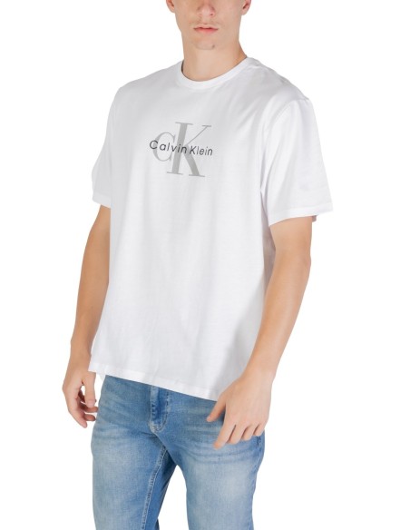 Calvin Klein Jeans t-shirt homme blanc imprimé