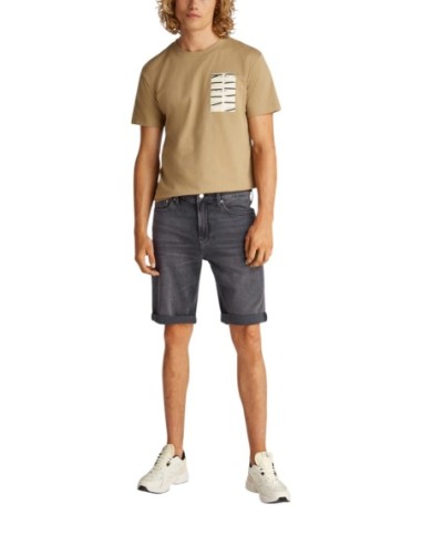Calvin Klein Jeans bermuda homme gris coton bio