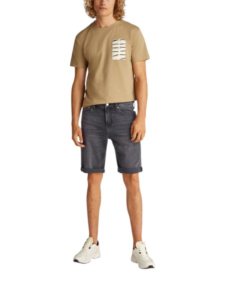 Calvin Klein Jeans bermuda homme gris coton bio
