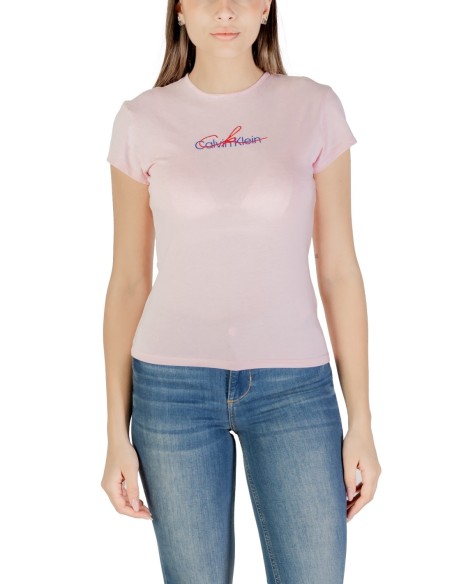 Calvin Klein Jeans t-shirt femme rose coton bio