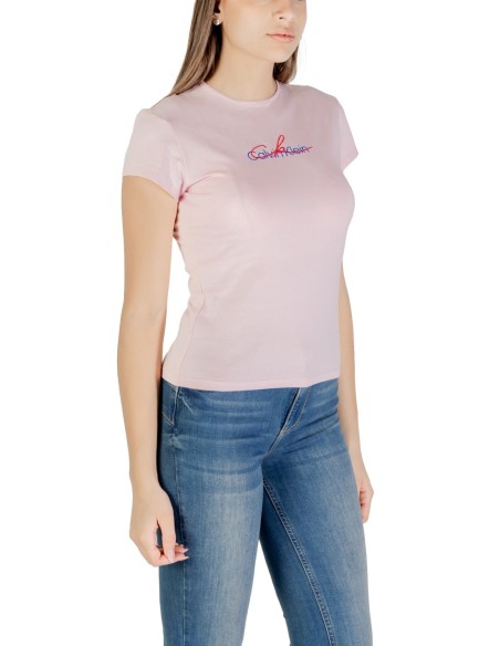 Calvin Klein Jeans t-shirt femme rose coton bio