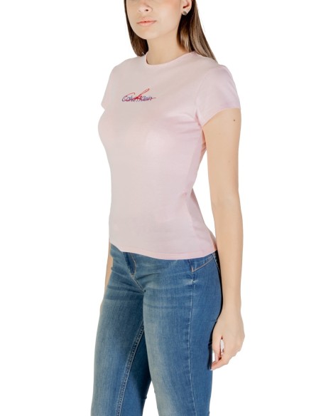 Calvin Klein Jeans t-shirt femme rose coton bio