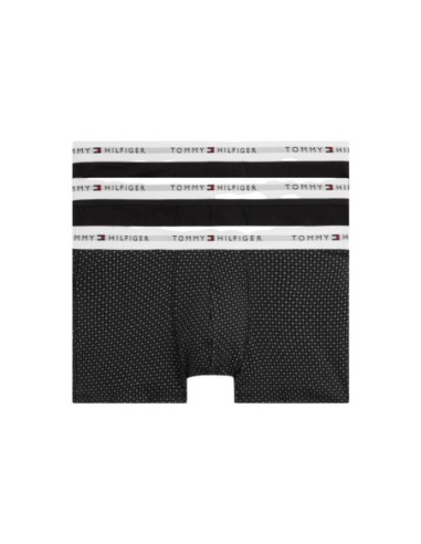 Boxer court homme noir imprimé Hilfiger – lot de 3 coton bio