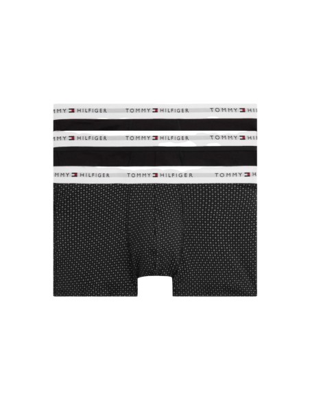 Boxer court homme noir imprimé Hilfiger – lot de 3 coton bio