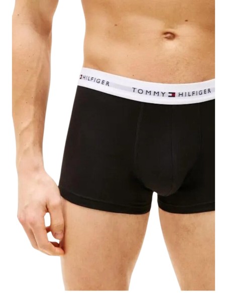 Boxer court homme noir imprimé Hilfiger – lot de 3 coton bio