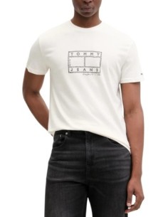 Tommy Hilfiger Jeans t-shirt homme blanc coton bio