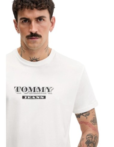 Tommy Hilfiger Jeans t-shirt homme beige imprimé