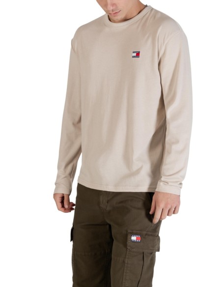 Tommy Hilfiger Jeans t-shirt homme beige manches longues