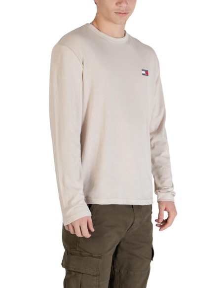 Tommy Hilfiger Jeans t-shirt homme beige manches longues
