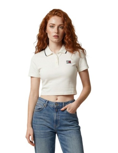 Tommy Hilfiger Jeans top femme blanc col polo