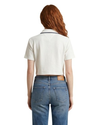 Tommy Hilfiger Jeans top femme blanc col polo
