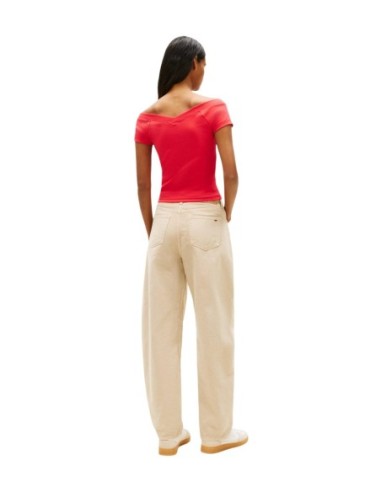 Tommy Hilfiger Jeans t-shirt femme rouge col bateau