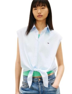 Tommy Hilfiger Jeans chemise femme bleu azur