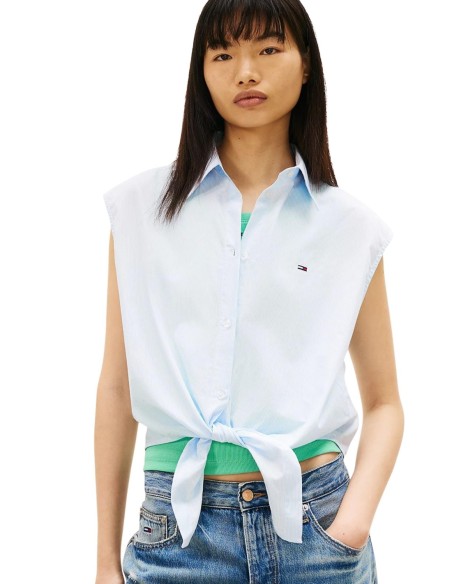 Tommy Hilfiger Jeans chemise femme bleu azur