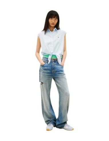 Tommy Hilfiger Jeans chemise femme bleu azur