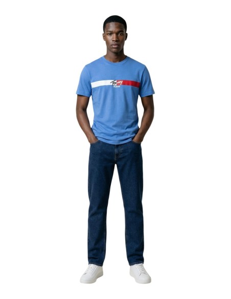 Tommy Hilfiger Jeans t-shirt homme turquoise imprimé
