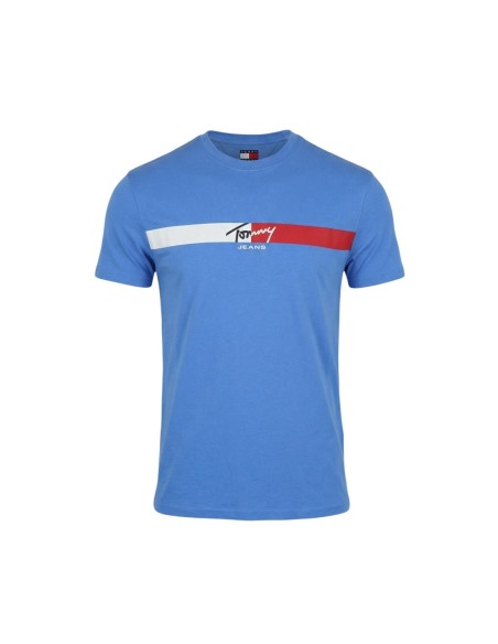 Tommy Hilfiger Jeans t-shirt homme turquoise imprimé