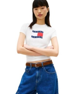 Tommy Hilfiger Jeans t-shirt femme blanc imprimé