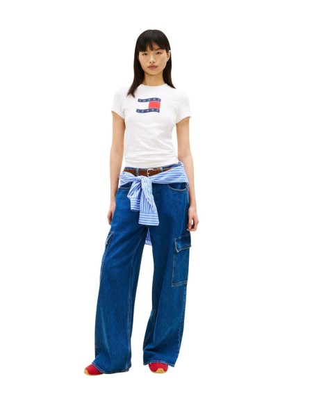 Tommy Hilfiger Jeans t-shirt femme blanc imprimé