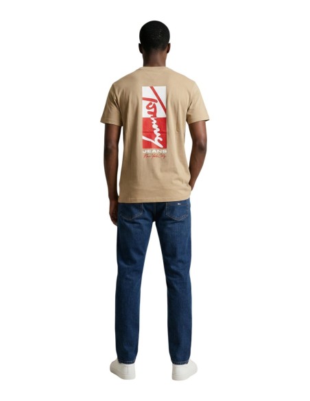 Tommy Hilfiger Jeans t-shirt homme beige imprimé