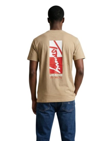 Tommy Hilfiger Jeans t-shirt homme beige imprimé