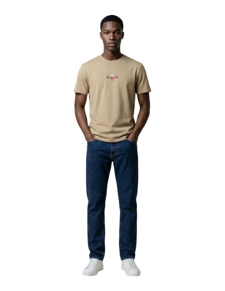 Tommy Hilfiger Jeans t-shirt homme beige imprimé